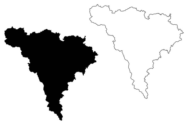 アルバ郡(ルーマニア、セントル開発地域の行政区画)地図ベクトルイラスト、落書きスケッチアルバマップ - ベクター画像