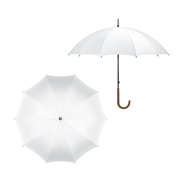 Vector Illustration of Blank White Umbrella - Vektor, Bild