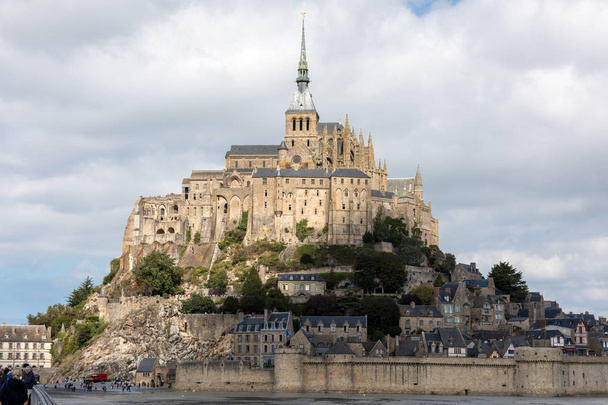 Mont-Saint-Michel, island with the famous abbey, Normandy, France - Photo, Image