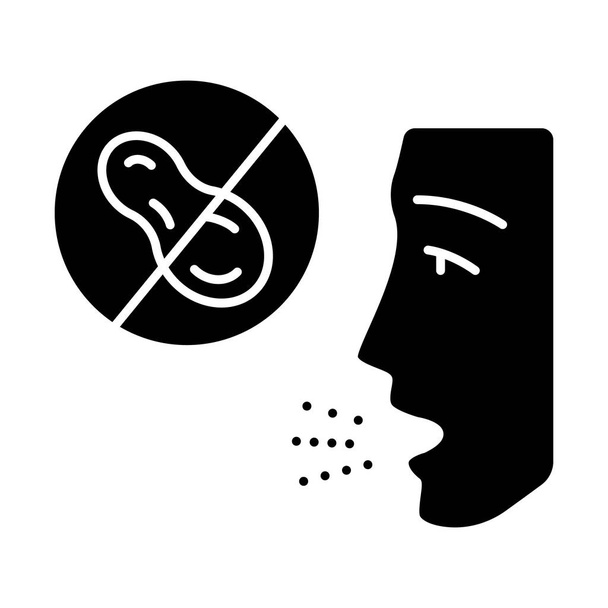 Nut allergy glyph icon - Vector, Image