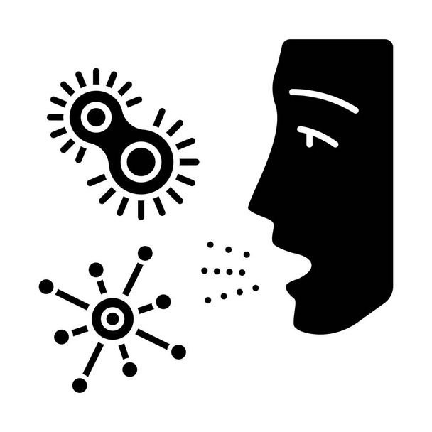 Dust allergy glyph icon - Vector, Image