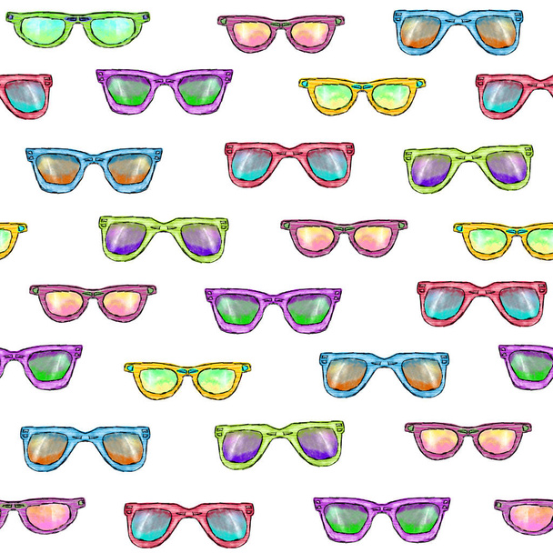 Seamless pattern with glasses on a white background - Photo, Image