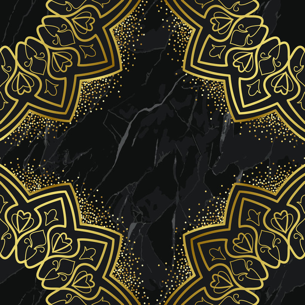 Arabe motif sans couture doré sur fond de marbre
 - Vecteur, image