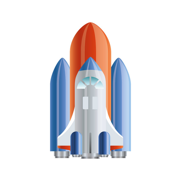 raketové létání s bílým pozadím - Vektor, obrázek
