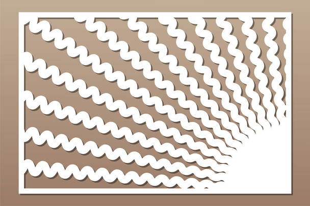 Decorative card for cutting. Abstract linear pattern. Laser cut panel. Ratio 2:3. Vector illustration. - Vector, Image