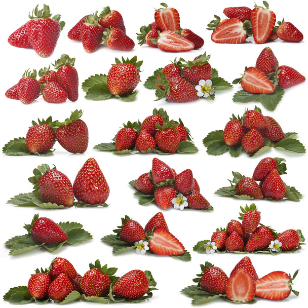 großartige Reihe von Fotos von Erdbeeren - Foto, Bild