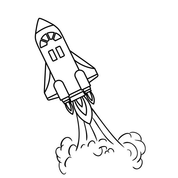 rakieta startu w białym tle - Wektor, obraz