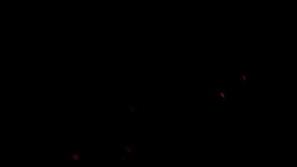 Close-up of burning fire, sparks burning on black background, slow motion - Filmagem, Vídeo