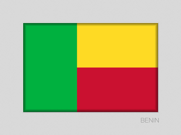 Vlag van Benin. National Ensign aspect ratio 2 tot 3 op grijze Cardb - Vector, afbeelding