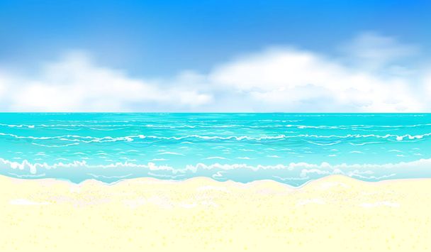Океан і піщаний пляж 1
 - Вектор, зображення