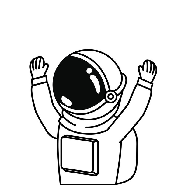 beyaz arka planda uzay elbisesi ile astronot - Vektör, Görsel