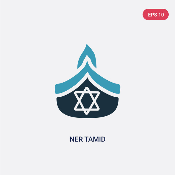two color ner tamid vector icon from religion-2 concept. isolate - Διάνυσμα, εικόνα