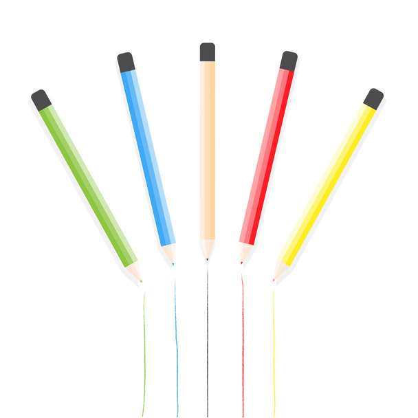 Colored pencils. Vector illustration. - Vector, Image