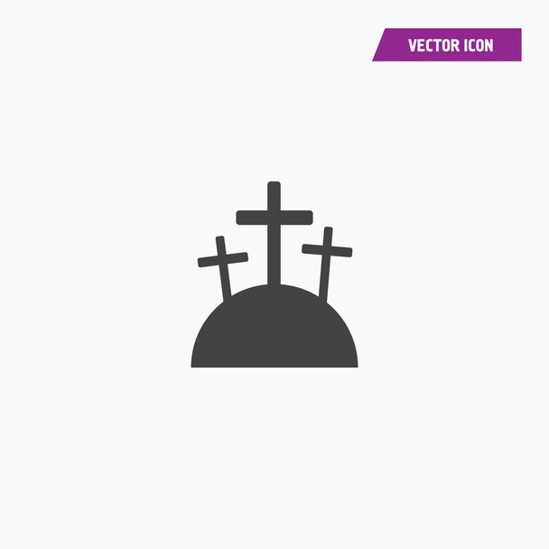 Μαύρη εικόνα νεκροταφείου με Χριστιανούς σταυρούς. - Διάνυσμα, εικόνα