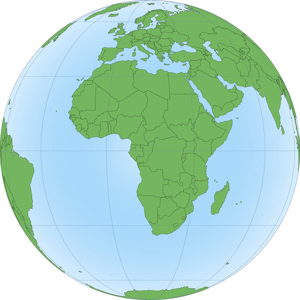 Иллюстрация земного шара с акцентом на Африку
 - Вектор,изображение