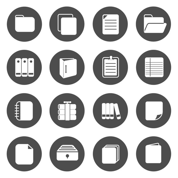 Document Circle Icons - Wektor, obraz
