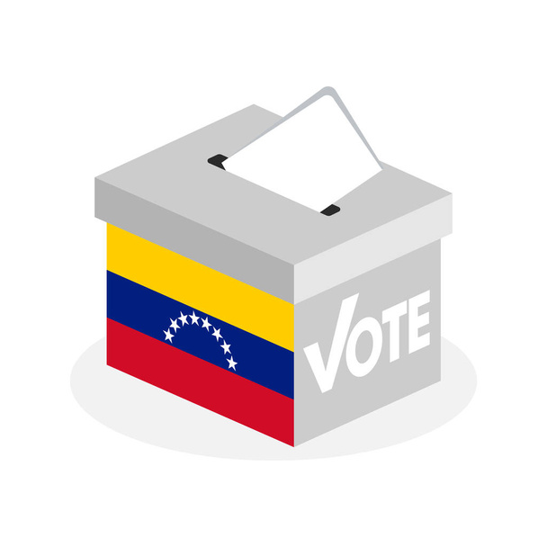 ベネズエラの国旗を組み合わせた選挙投票箱 - ベクター画像
