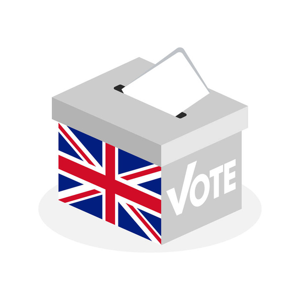 Elección de urnas con una combinación de la bandera del Reino Unido
 - Vector, Imagen