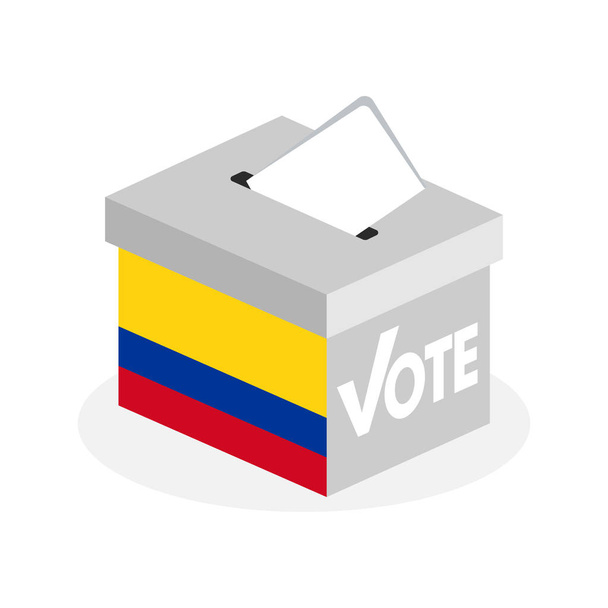 Wahlurne mit einer Kombination aus kolumbianischen Flaggen - Vektor, Bild