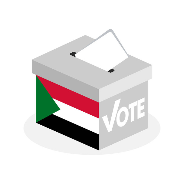 Elección de urnas con una combinación de la bandera del Estado sudanés
 - Vector, Imagen
