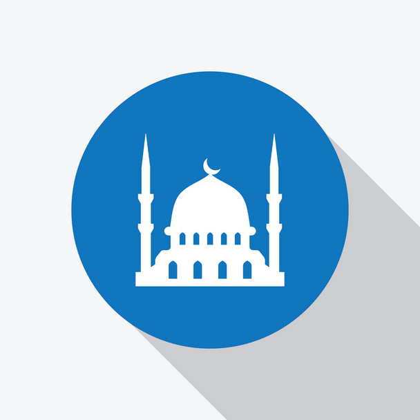 Mosquée islamique blanche, icône du lieu de culte
. - Vecteur, image
