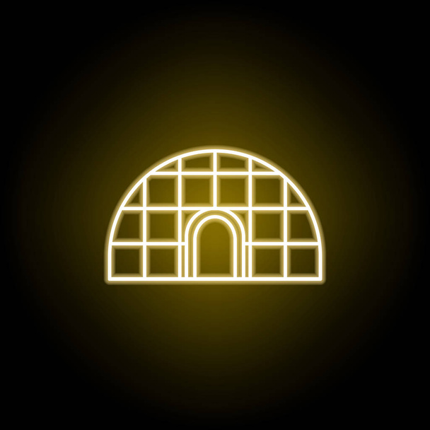 icona igloo in stile neon. Elemento di illustrazione di viaggio. Segni e simboli possono essere utilizzati per il web, logo, app mobile, UI, UX
 - Vettoriali, immagini