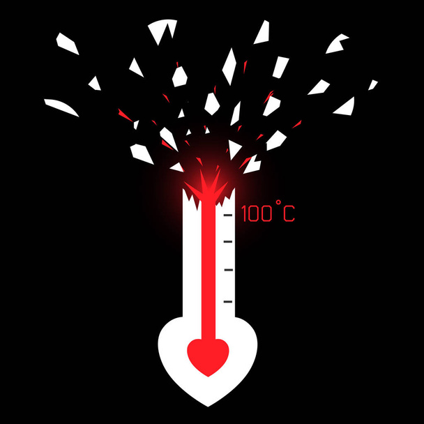 Термометр проник в любовь
 - Вектор,изображение