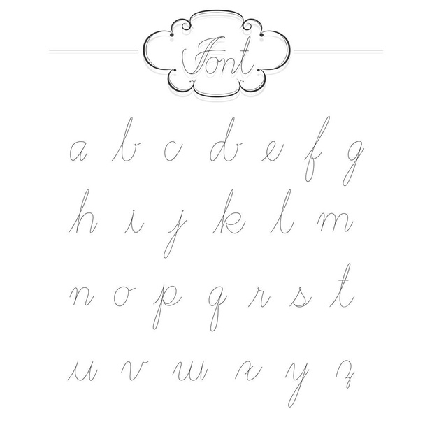Vintage type font lowercase filigree set of calligraphic alphabe - Vector, Image