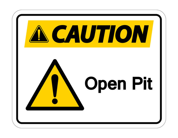 Varoitus Avaa Pit Symbol merkki eristää valkoisella taustalla, vektori kuvitus
 - Vektori, kuva