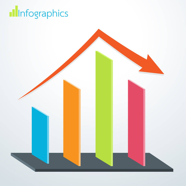 Business bar graph success and down - Vector, Image
