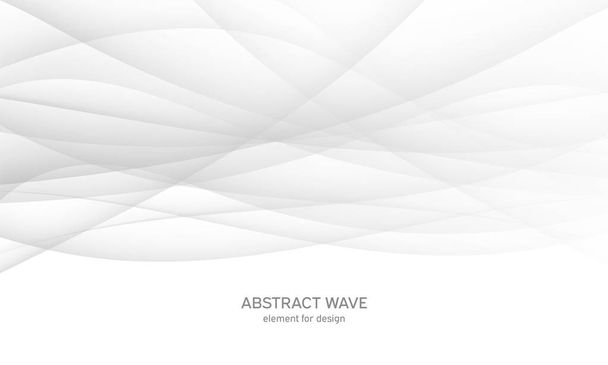 Abstrakti valkoinen tausta sileä harmaa linjat, aallot. Moderni ja muodikas. Geometrinen kaltevuus. Vektoriesimerkki. - Vektori, kuva