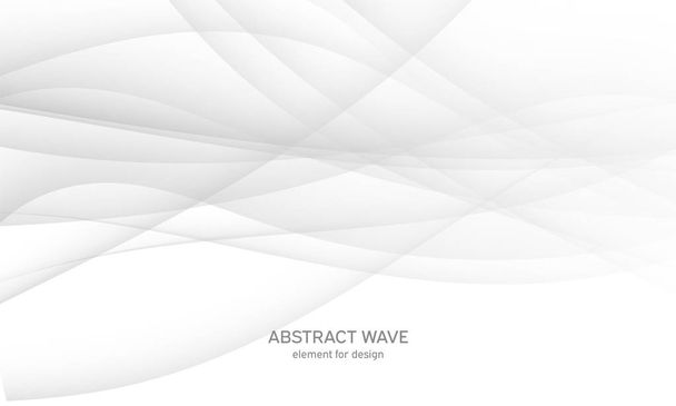 Abstract white background with smooth gray lines, waves. Modern and fashion. Gradient geometric. Vector illustration. - Vector, Image
