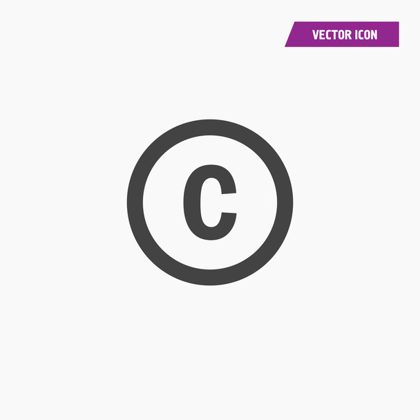 Negro letra C en círculo, icono del símbolo de copyright
 - Vector, imagen