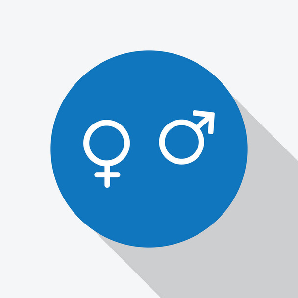 Icono de género separado blanco en círculo azul
. - Vector, imagen