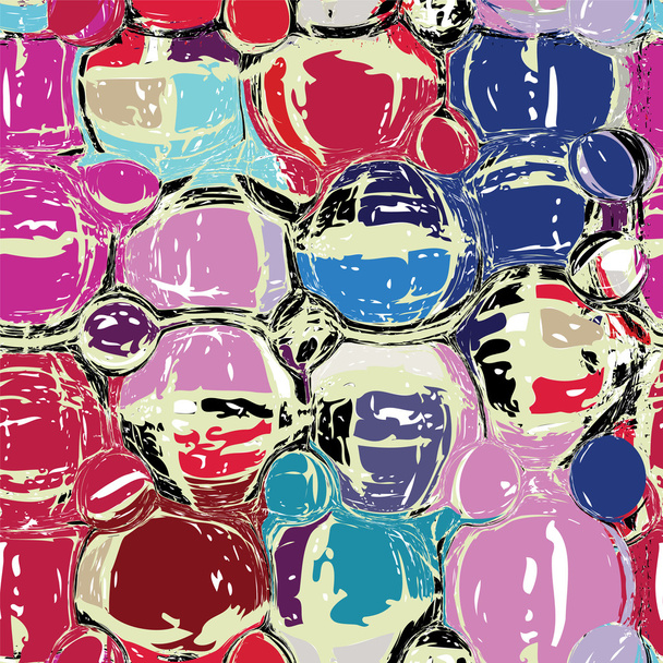 Grunge círculo y manchado patrón inconsútil colorido
 - Vector, Imagen