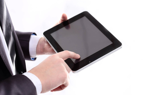 close up.businessman tapping the screen of the digital tablet - Photo, Image