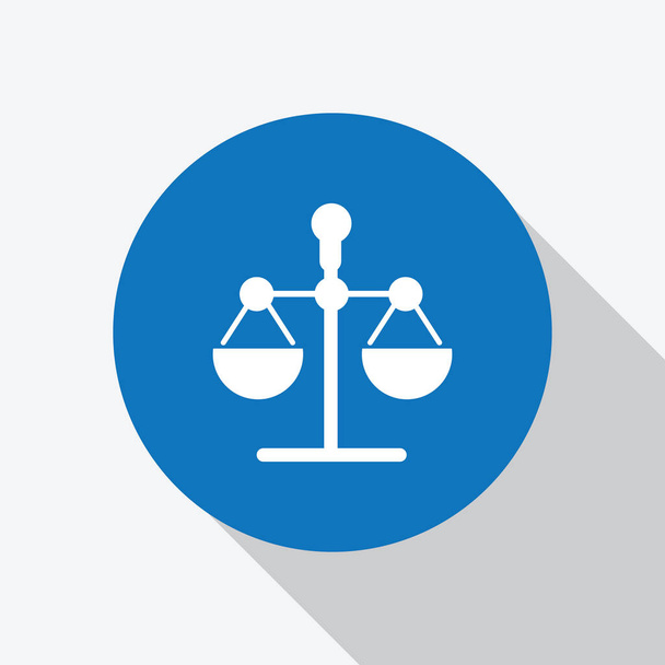 Giustizia bianca, icona in scala di diritto nel cerchio blu
. - Vettoriali, immagini
