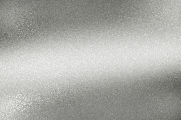 Glowing polished silver wave metal wall, abstract texture background - Photo, Image