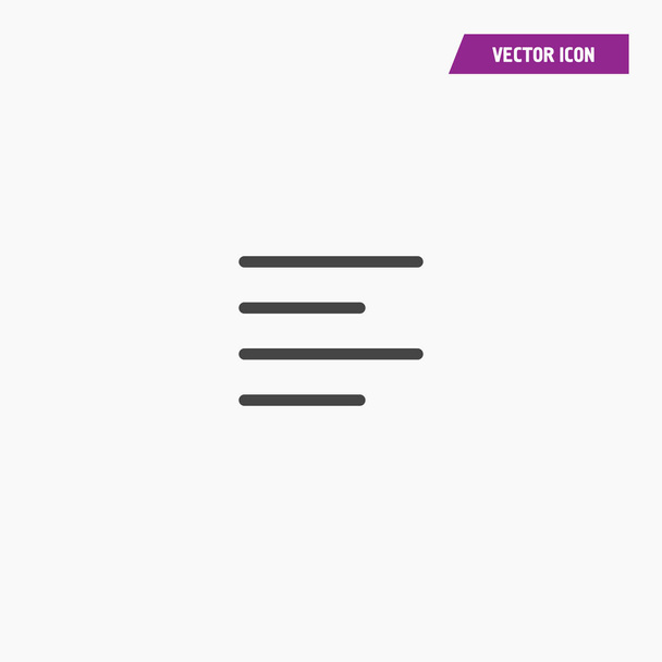 Symbol zarovnání textu vlevo-ikona vektoru. - Vektor, obrázek