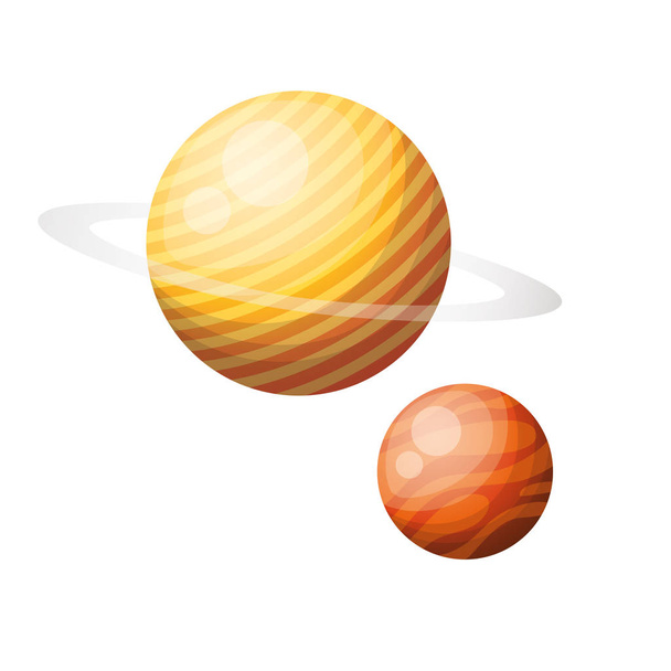 planety układu słonecznego ikona na białym tle - Wektor, obraz