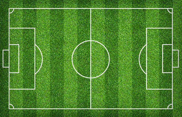 Terrain de football ou terrain de football pour arrière-plan. Avec pelouse verte p
 - Photo, image
