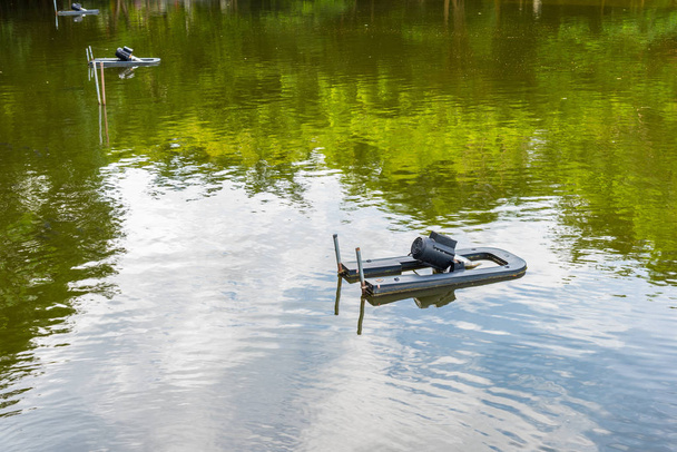  floating jet aeartor in pond. - Photo, Image