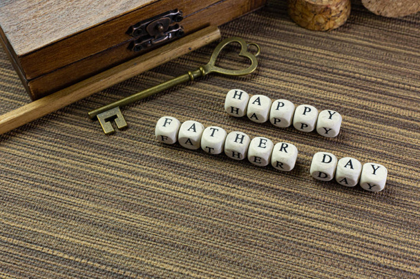 wooden text  for father day content close up image. - Фото, зображення