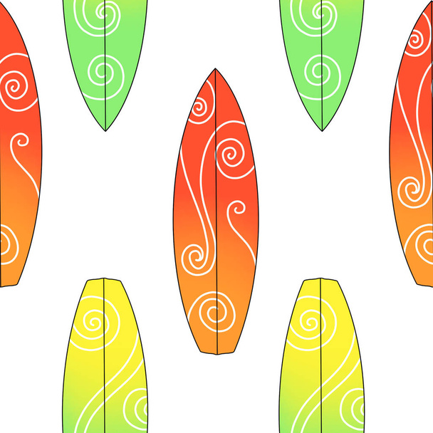 Color surfboard set. Sea extreme sport pattern illustration - Photo, Image
