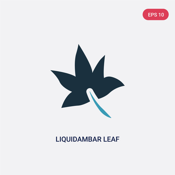 two color liquidambar leaf vector icon from nature concept. isol - Wektor, obraz