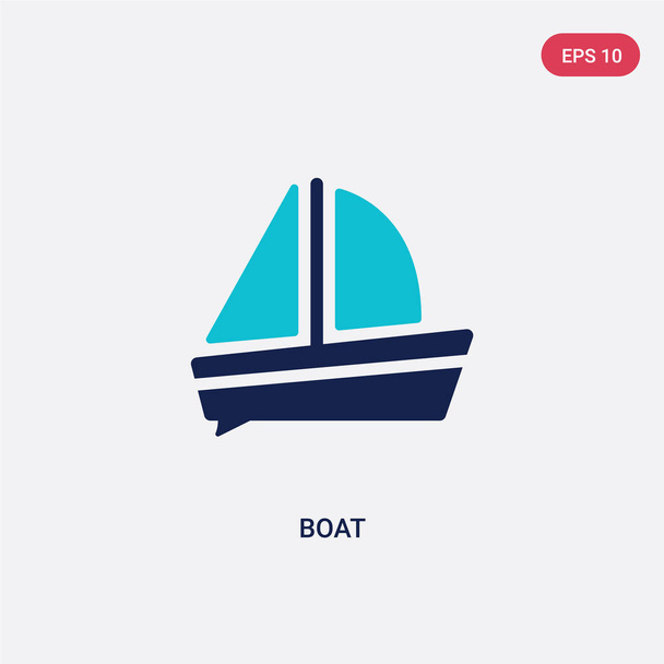 two color boat vector icon from camping concept. isolated blue b - Vektor, obrázek