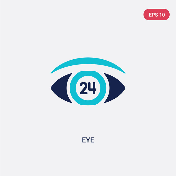 two color eye vector icon from customer service concept. isolate - Vector, Image