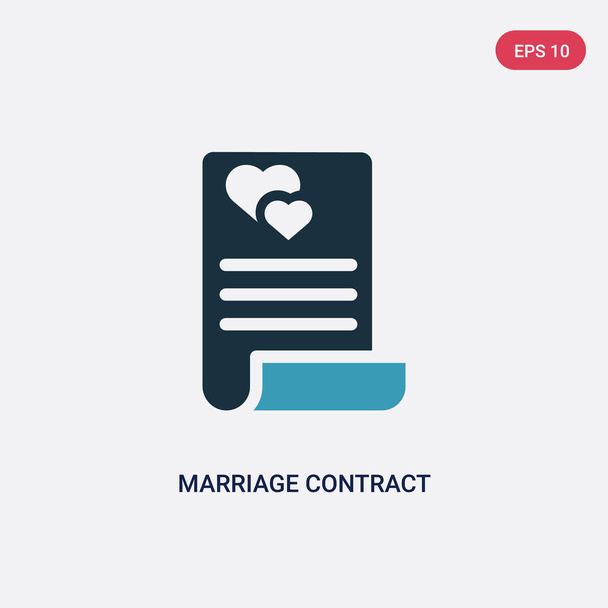 két színes házasság szerződés vektor ikon biztosítási koncepció.  - Vektor, kép