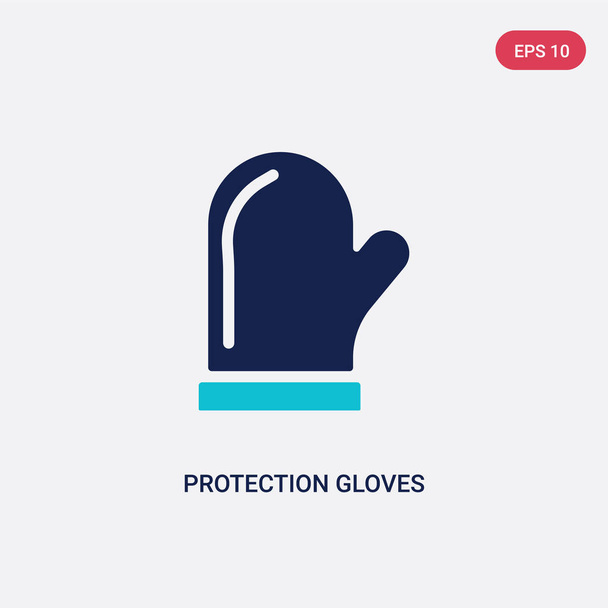 two color protection gloves vector icon from food concept. isola - Вектор, зображення