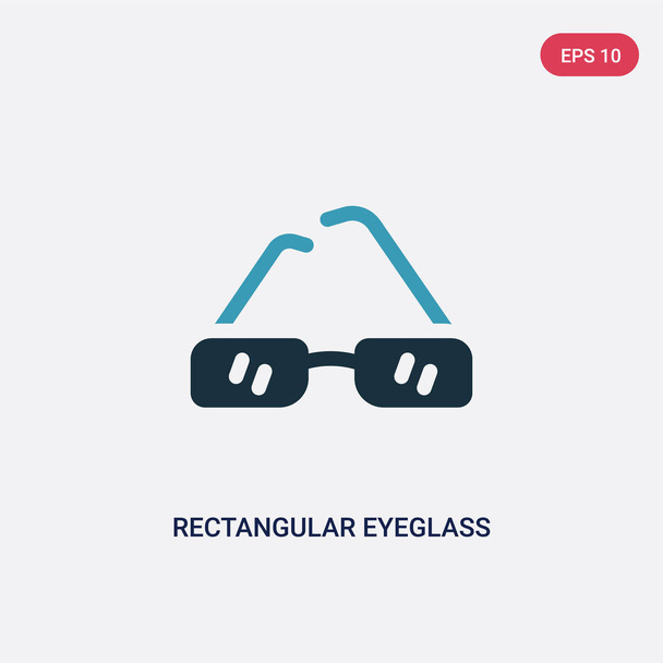 two color rectangular eyeglass frame vector icon from woman clot - Διάνυσμα, εικόνα